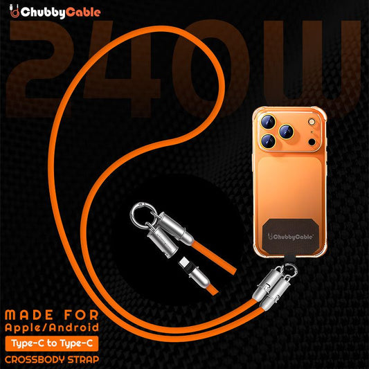 ChubbyCable Crossbody Strap - Anti-Theft Hang & Twist-to-Charge 240W LoopCharge Cable