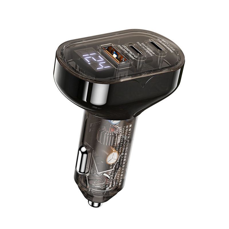 "See Through Me" 72w 3-in-1 Digital Display Car Charger