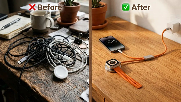 Say Goodbye to Cable Chaos: How the Chubby 2-in-1 100W Cable Creates the Ultimate Minimalist Apple Setup