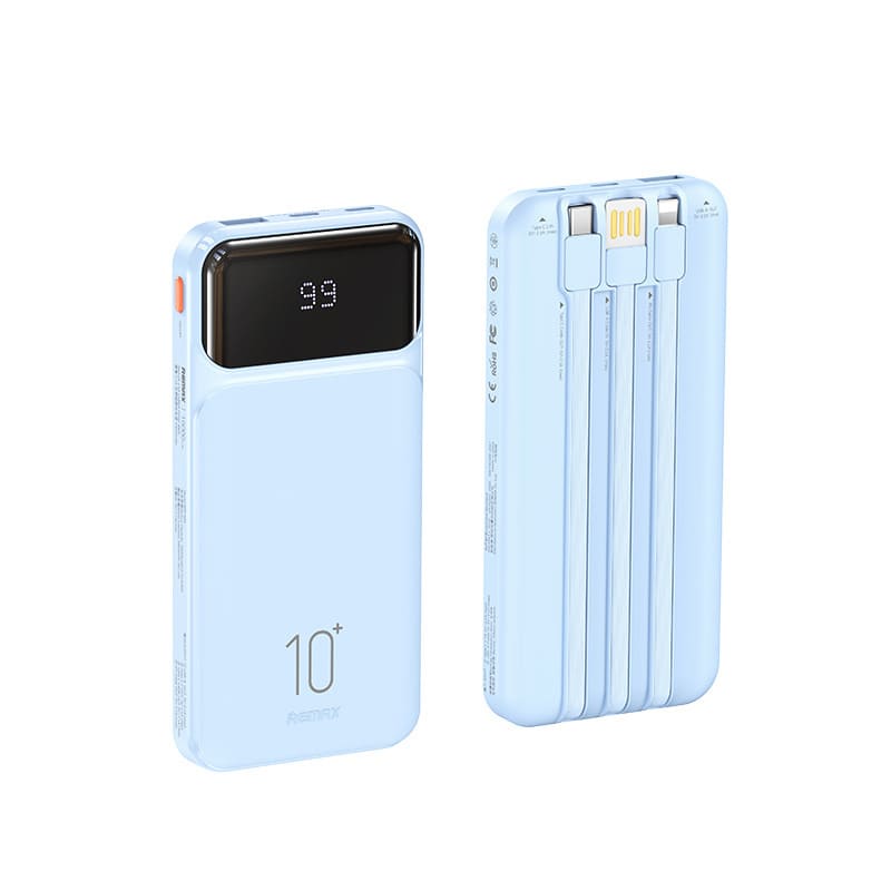 10000mAh Smart Digital Display Power Bank With Three Wires