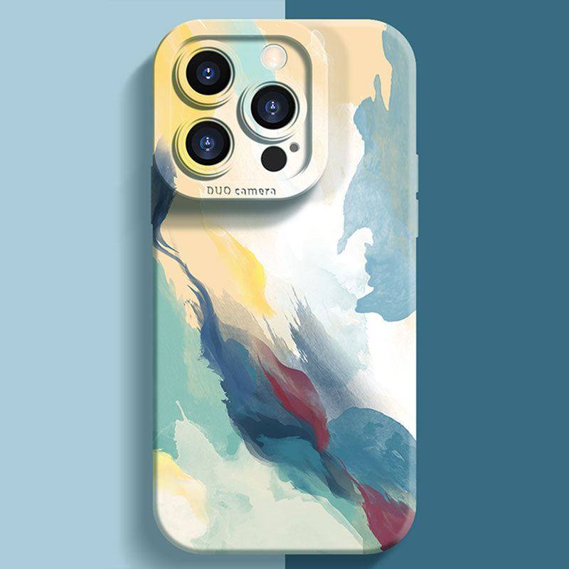 "Colorful Watercolor" Silicone Full Cover Bumper Protective iPhone Case