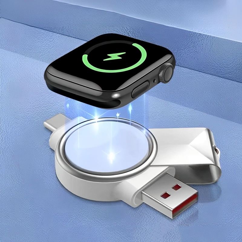 2-In-1 Portable Wireless Magnetic Charger For Apple/Samsung Watch