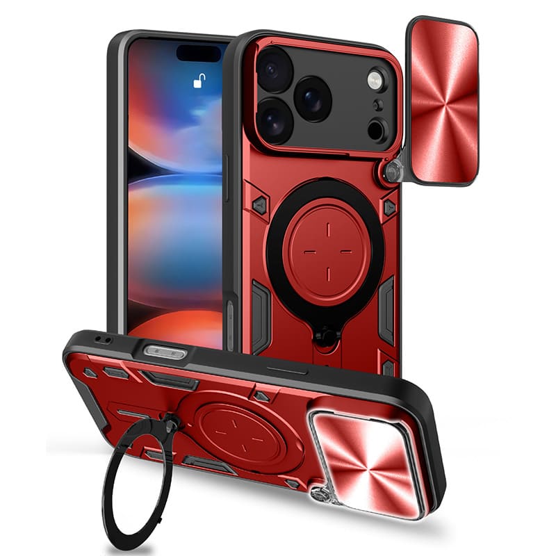 2-in-1 Magnetic Kickstand Case with Sliding Camera Cover For iPhone 17