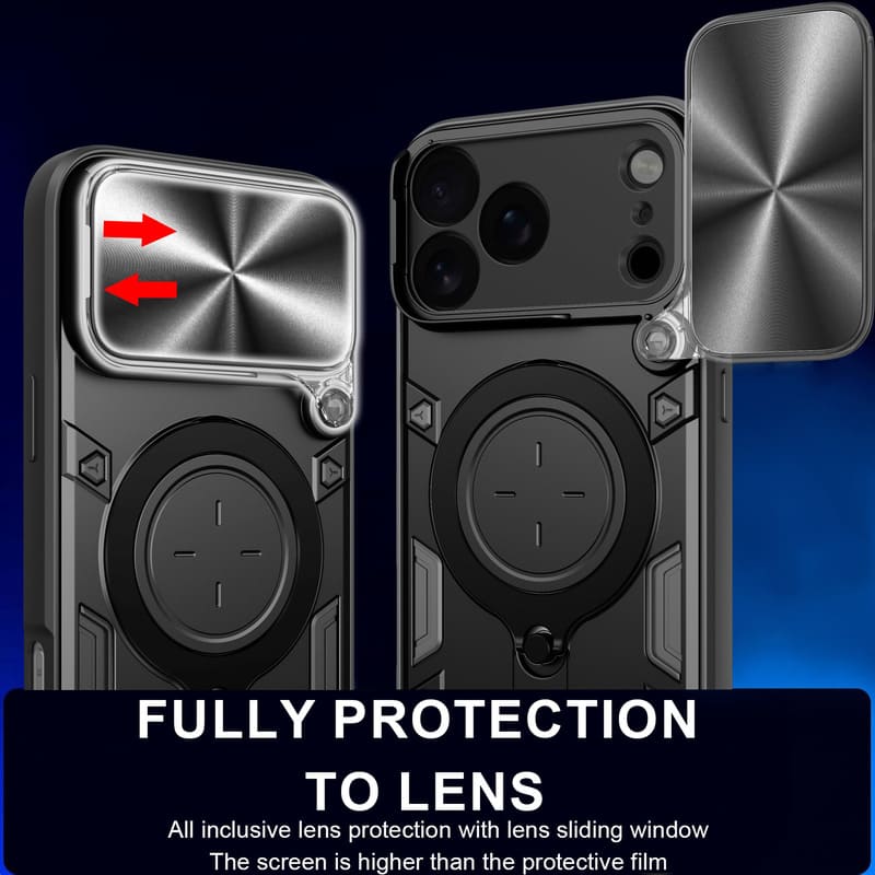 2-in-1 Magnetic Kickstand Case with Sliding Camera Cover For iPhone 17