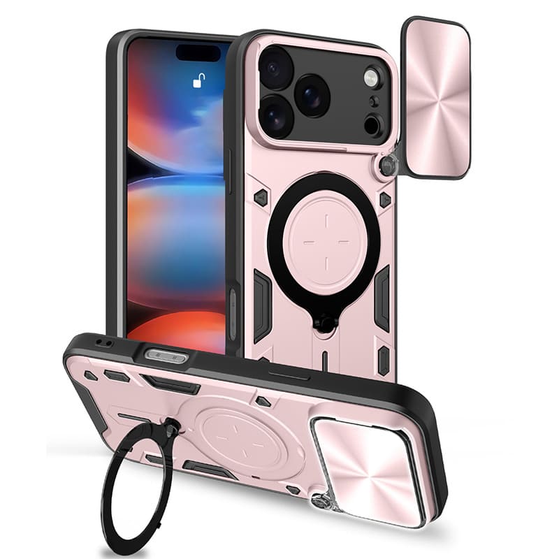 2-in-1 Magnetic Kickstand Case with Sliding Camera Cover For iPhone 17