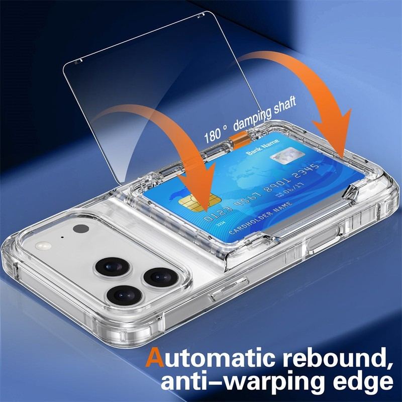 2-in-1 Transparent Phone Case with 180° Flip Kickstand & Card Holder