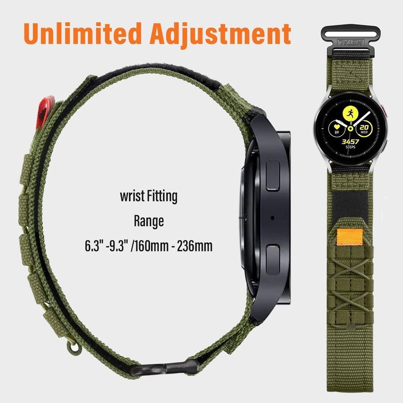 20mm Outdoor Mountaineering Nylon Canvas Loop For Samsung/Garmin/Fossil/Others