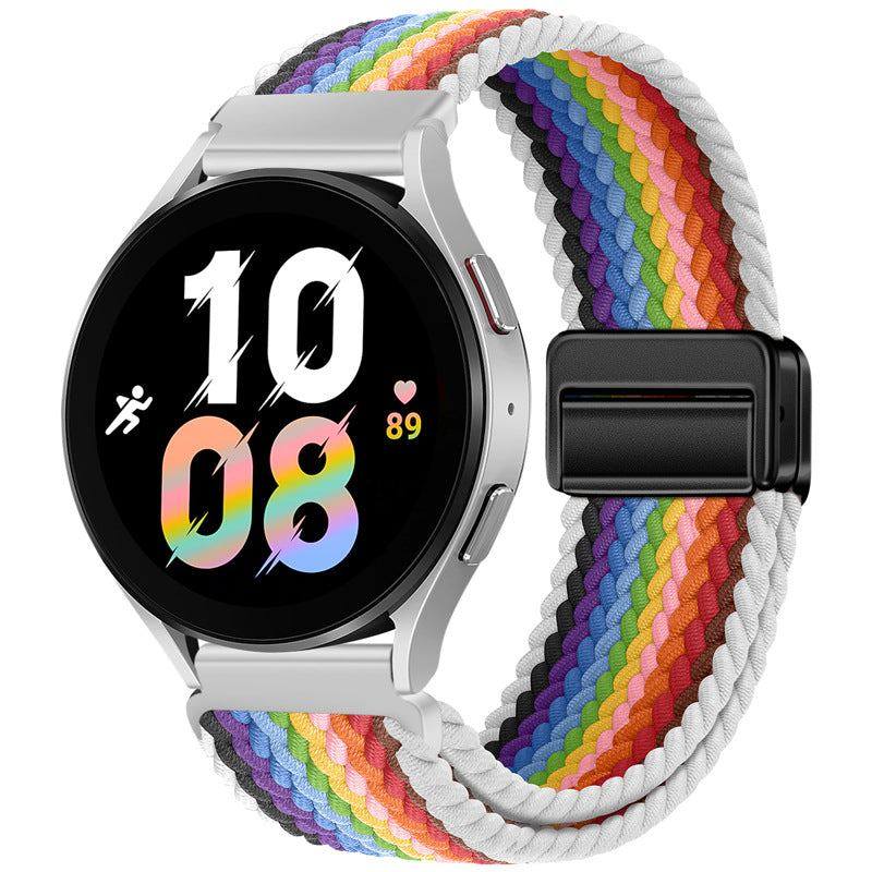 22mm & 20mm Colorful Nylon Braided Magnetic Watch Strap For Samsung/Garmin/Fossil/Others