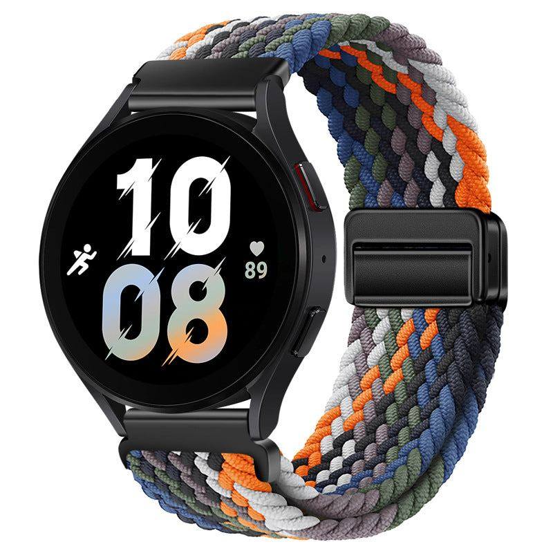 22mm & 20mm Rainbow Nylon Woven Magnetic Watch Strap For Samsung/Garmin/Fossil/Others