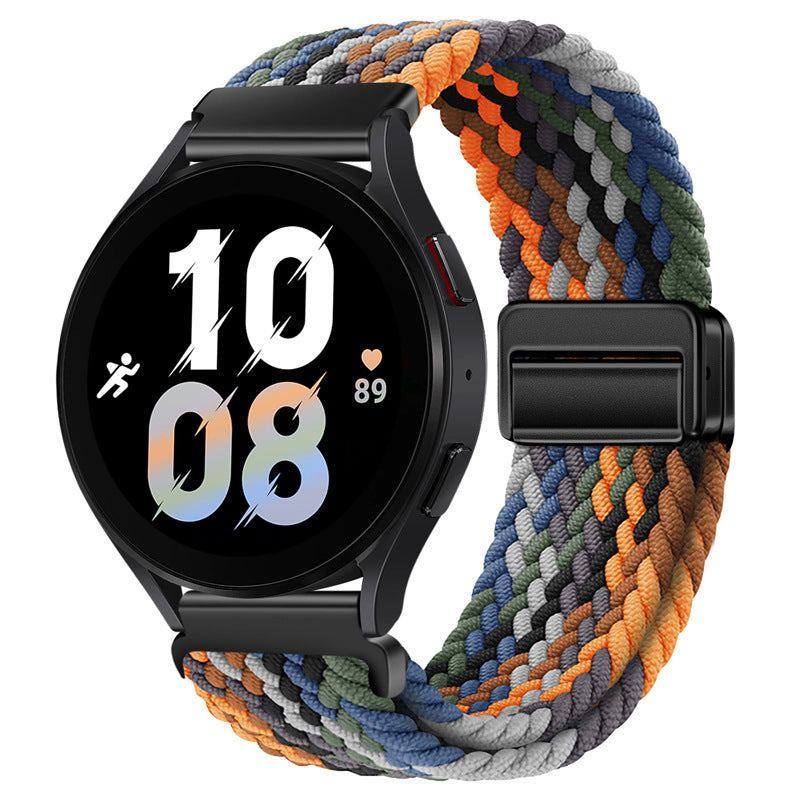 22mm & 20mm Rainbow Nylon Woven Magnetic Watch Strap For Samsung/Garmin/Fossil/Others