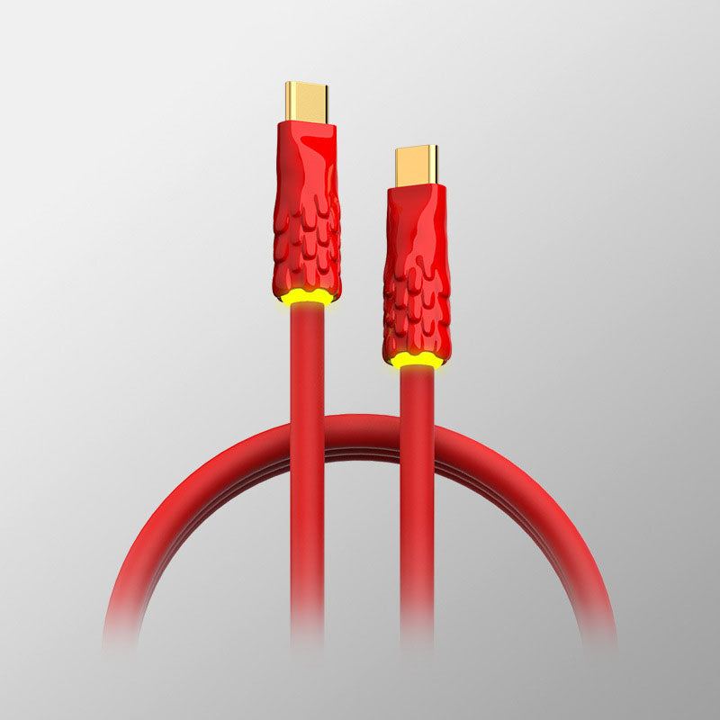240W Neon Silicone Extended Charging Cable