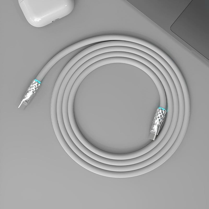 240W Neon Silicone Extended Charging Cable