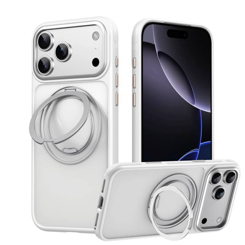 360° Rotating Stand Magnetic Case For iPhone 17 - Stress-Relief Kickstand & Camera Button 16/17