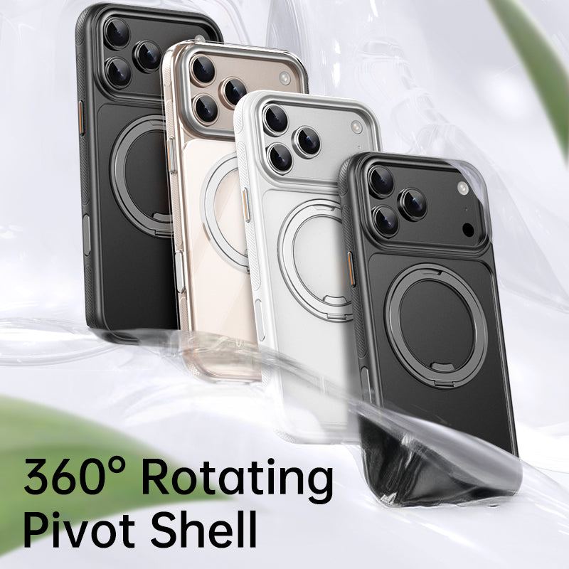 360° Rotating Stand Magnetic Case For iPhone 17 - Stress-Relief Kickstand & Camera Button 16/17