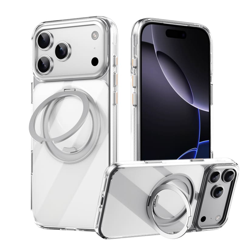 360° Rotating Stand Magnetic Case For iPhone 17 - Stress-Relief Kickstand & Camera Button 16/17
