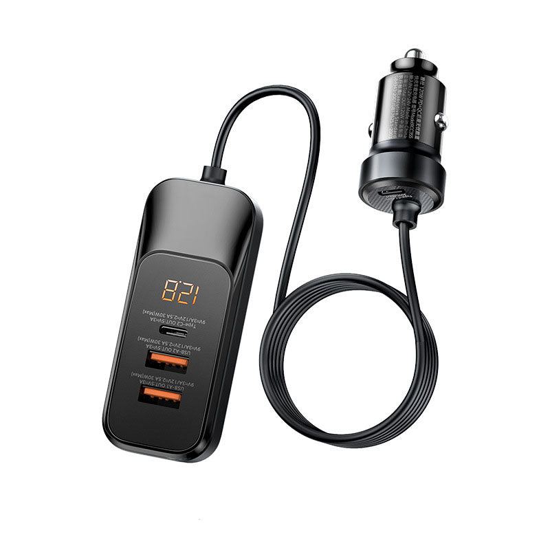 4-In-1 120W Car Charger With Extension Cable