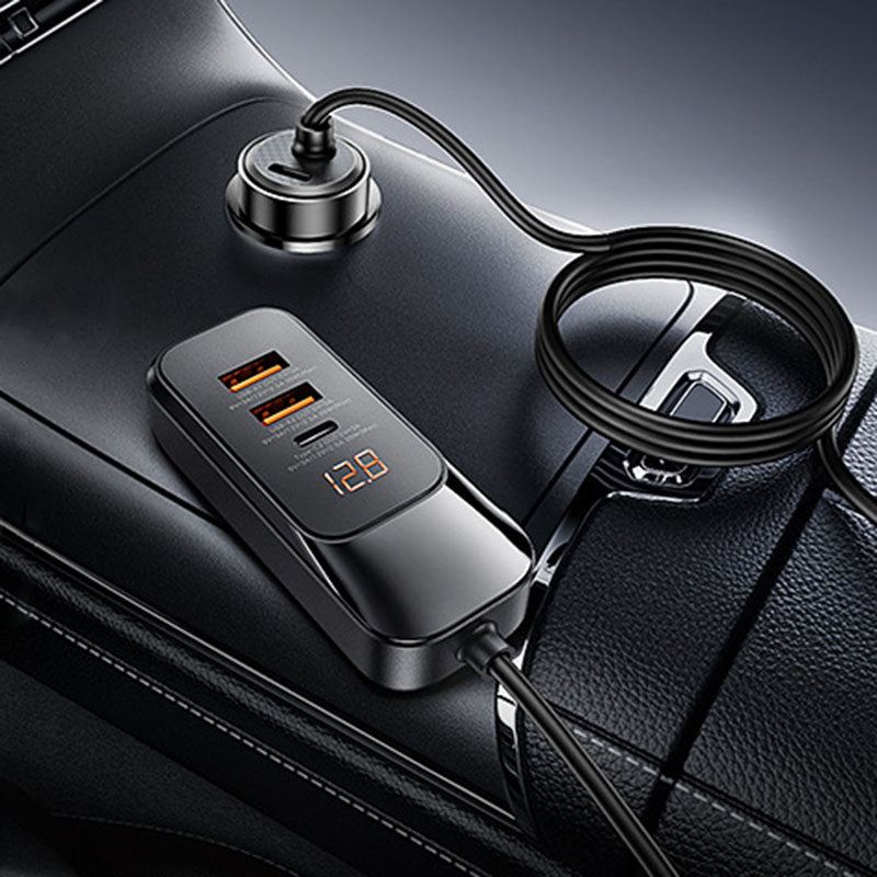 4-In-1 120W Car Charger With Extension Cable
