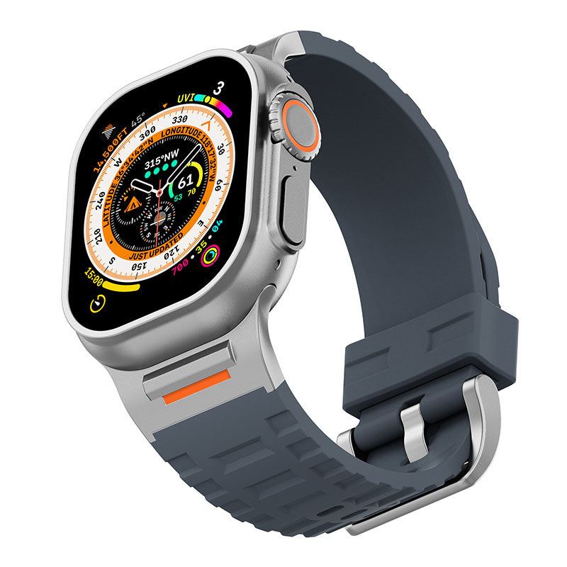 "AdventureFit" Liquid Silicone Metal Sport Band For Apple Watch