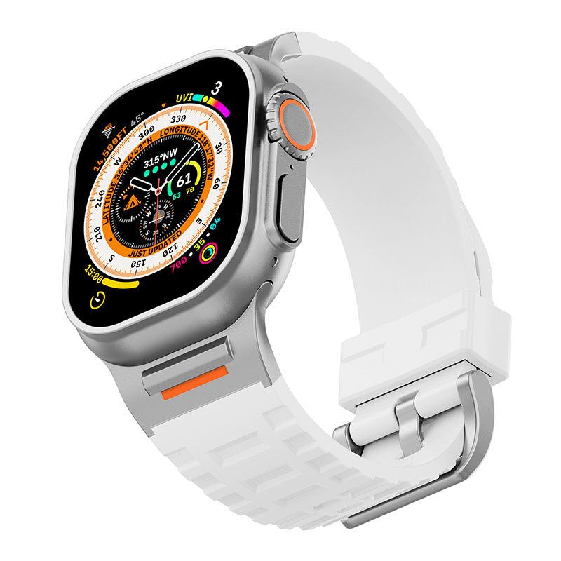 "AdventureFit" Liquid Silicone Metal Sport Band For Apple Watch