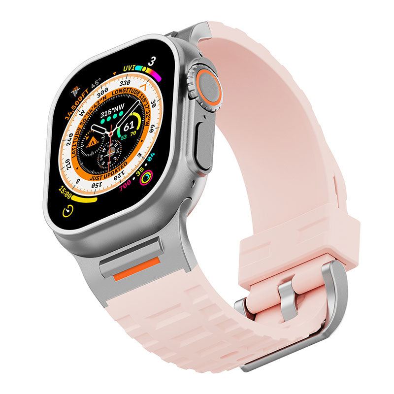 "AdventureFit" Liquid Silicone Metal Sport Band For Apple Watch