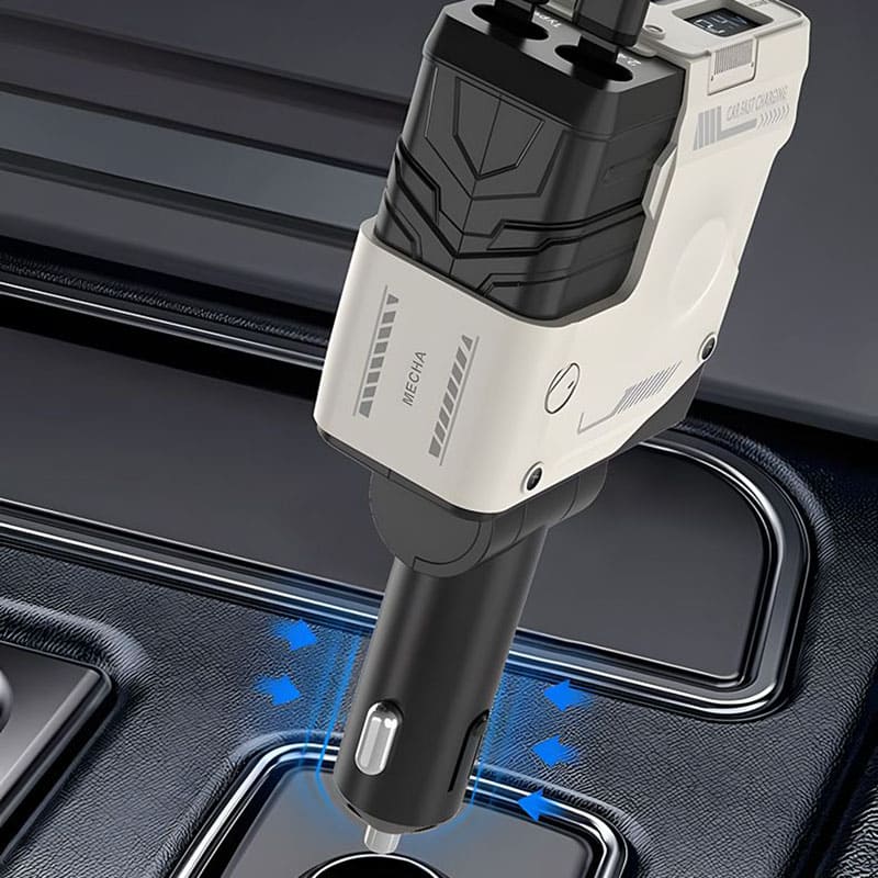 All-in-One Car Charger with Retractable Cable