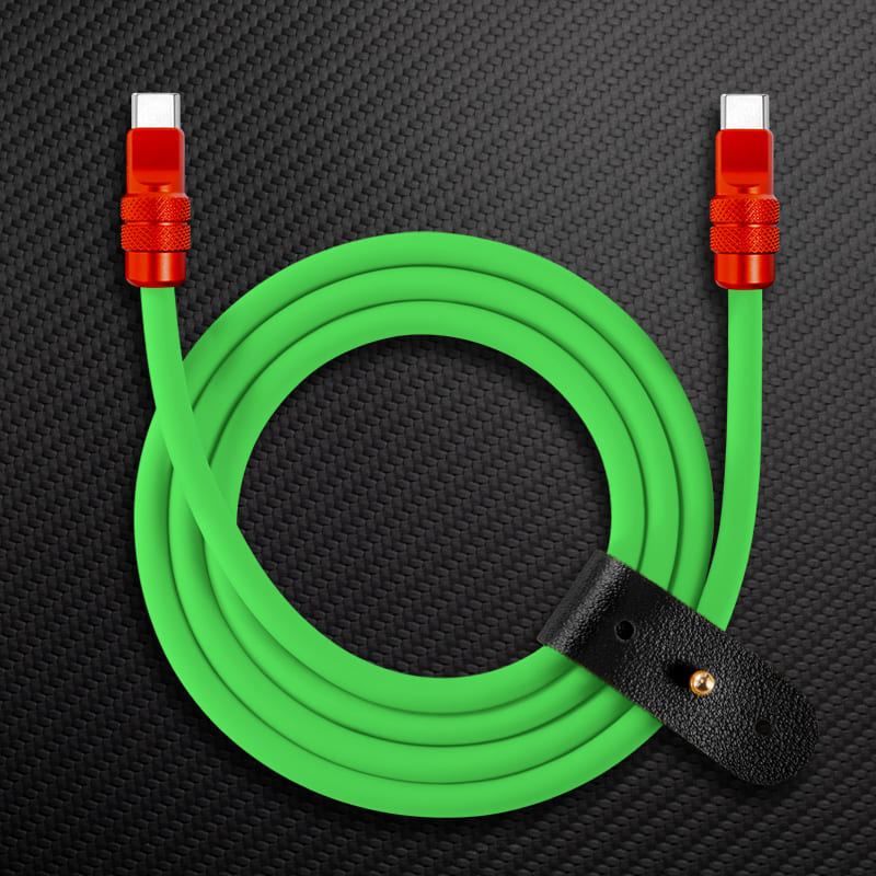 "Anodized" 240W Reflective Shine Charge Cable C+Lightning