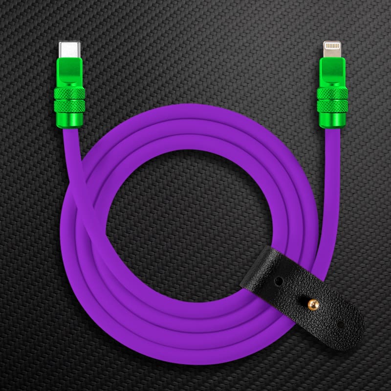 "Anodized" 240W Reflective Shine Charge Cable C+Lightning