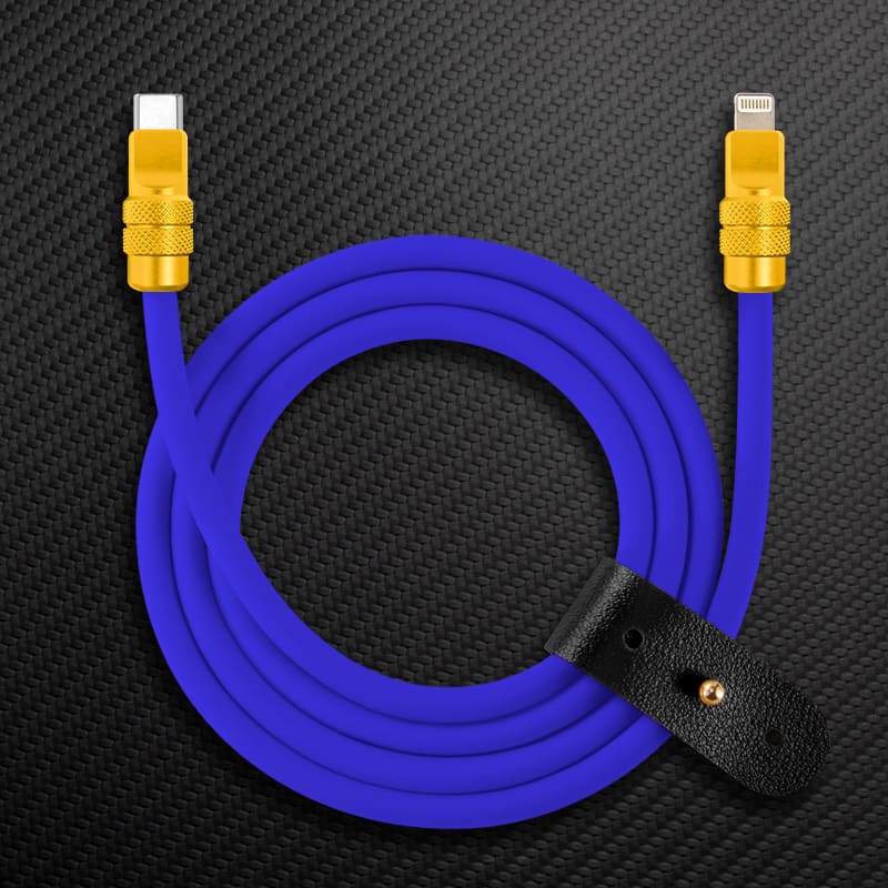 "Anodized" 240W Reflective Shine Charge Cable C+Lightning