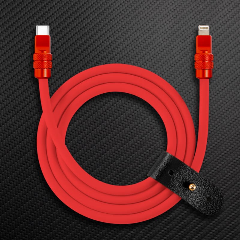 "Anodized" 240W Reflective Shine Charge Cable C+Lightning