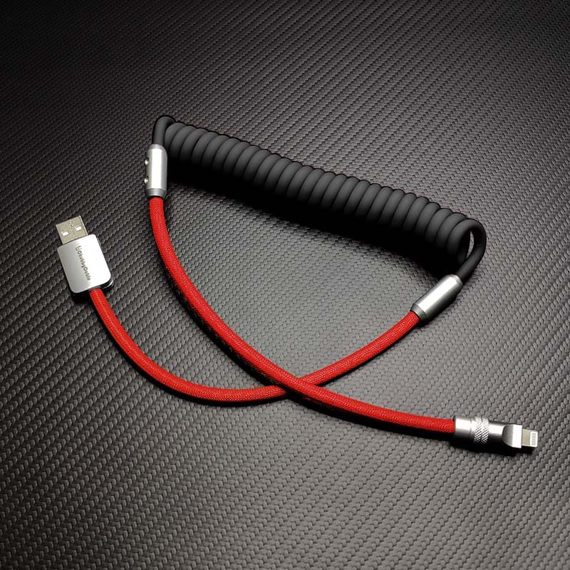"Colorblock Chubby" Spring Braided Silicone Charge Cable