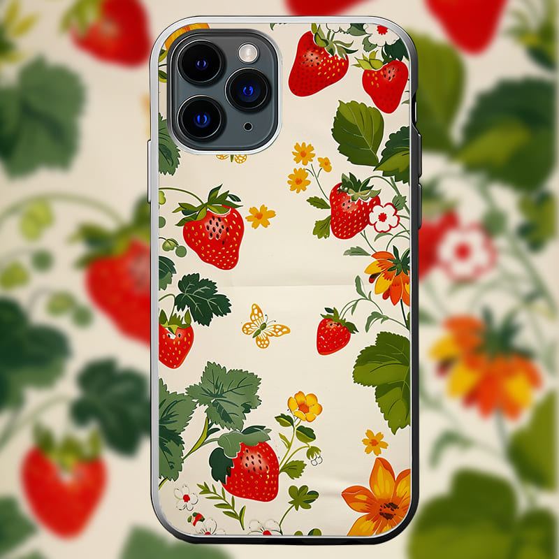 "BerryBlossomCover" Special Designed Glass Material iPhone Case