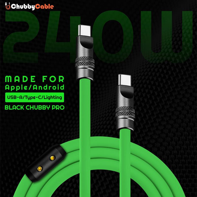 Black Chubby Pro Cable - 13 Colors, Samurai Tough, Fast Charging