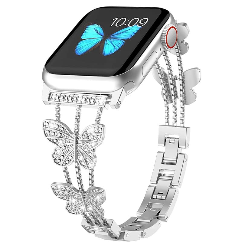 Butterfly Metal Diamond Watch Strap For Apple Watch