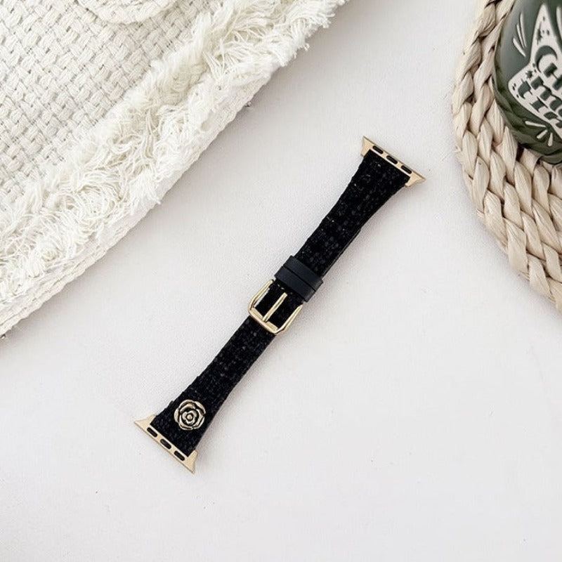 "Camellia Band" Nylon Woven Leather Loop For Apple Watch