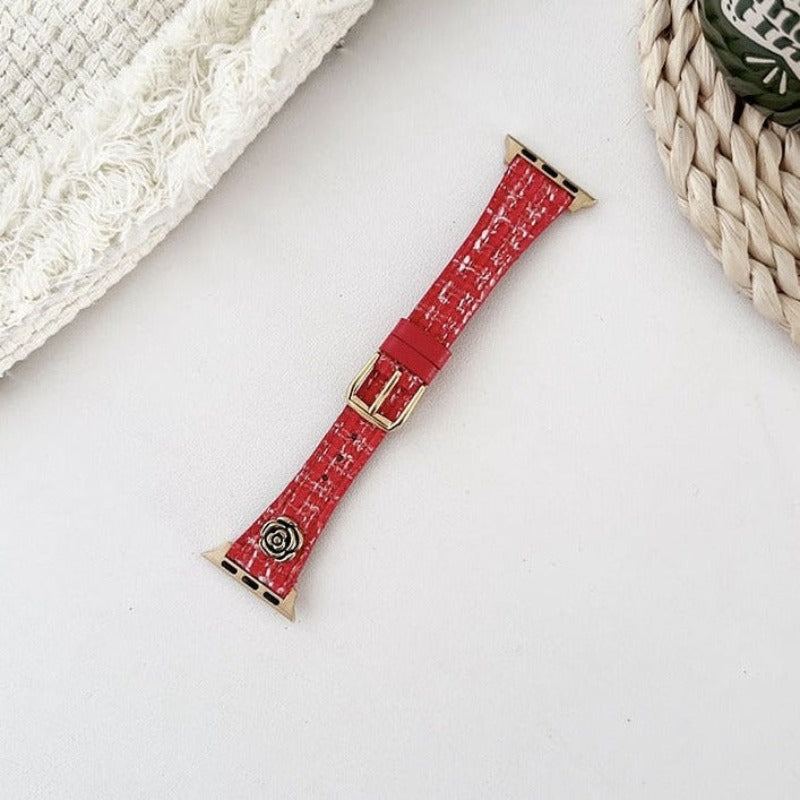 "Camellia Band" Nylon Woven Leather Loop For Apple Watch