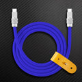 Blue Chubby Cable Type-C to Type-C with yellow leather strap
