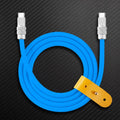 Blue ChubbyCable with dual USB-C connectors and yellow organizer