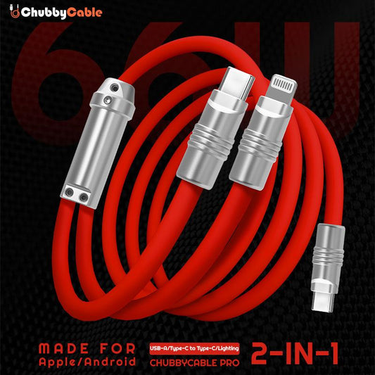 "Chubby" 2 In 1 Fast Charge Cable C+Lightning