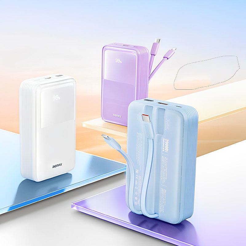 "Chubby" 20000mAh 22.5W Built-In Dual-Wire Led Digital Display Power Bank