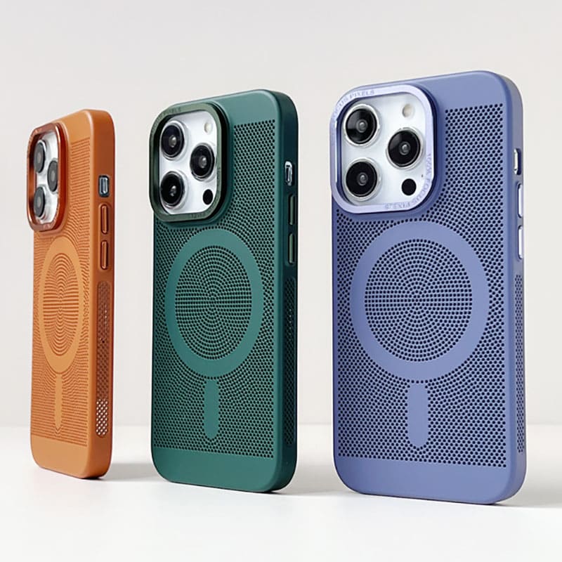 Metal Magnetic Heat Dissipation Ventilated Phone Case For iPhone 14 Pr –