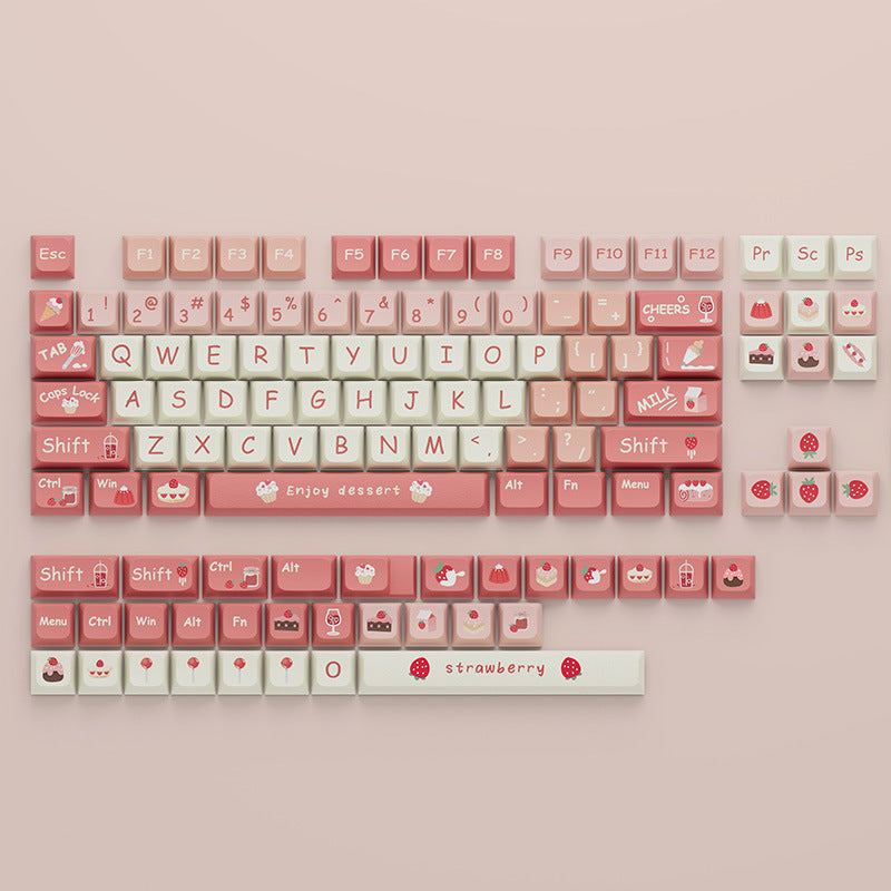 "Chubby Keycap" XDA Mechanical Keyboard Keycap Set - Strawberry Theme