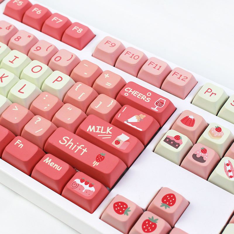 "Chubby Keycap" XDA Mechanical Keyboard Keycap Set - Strawberry Theme