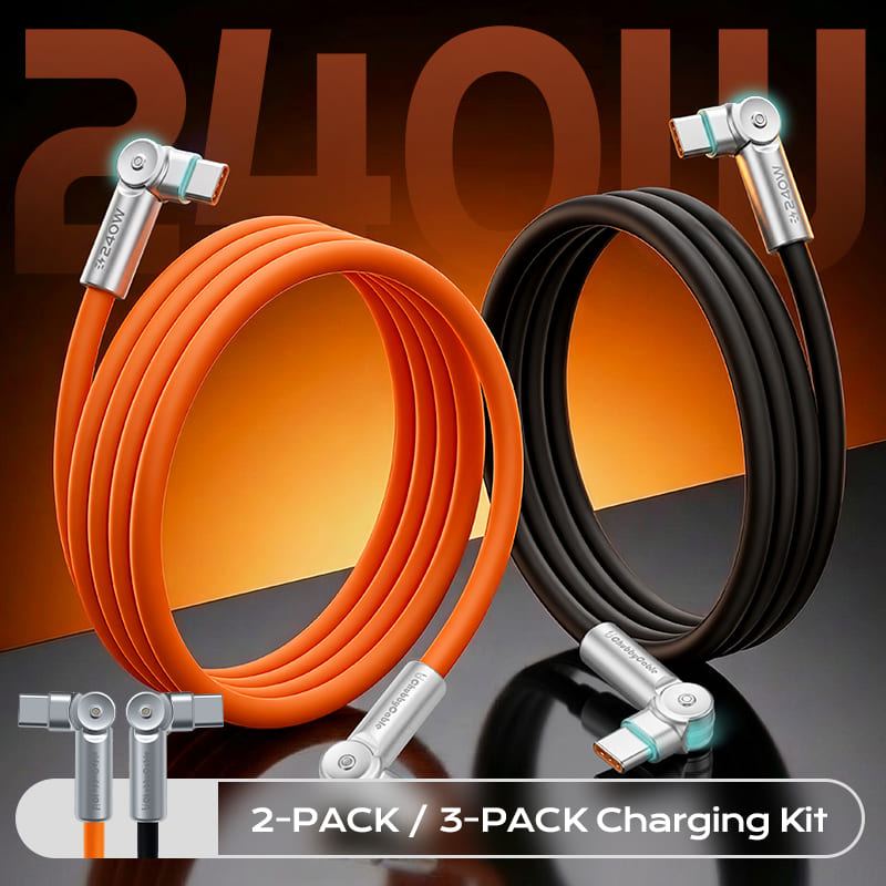 Chubby RotateX 240W Dual 180° Rotating Fast Charging Cable with LED ...