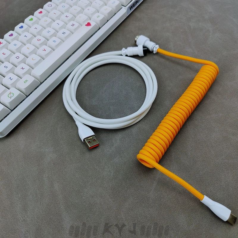 "Chubby" USB To Type C Spring Keyboard Cable