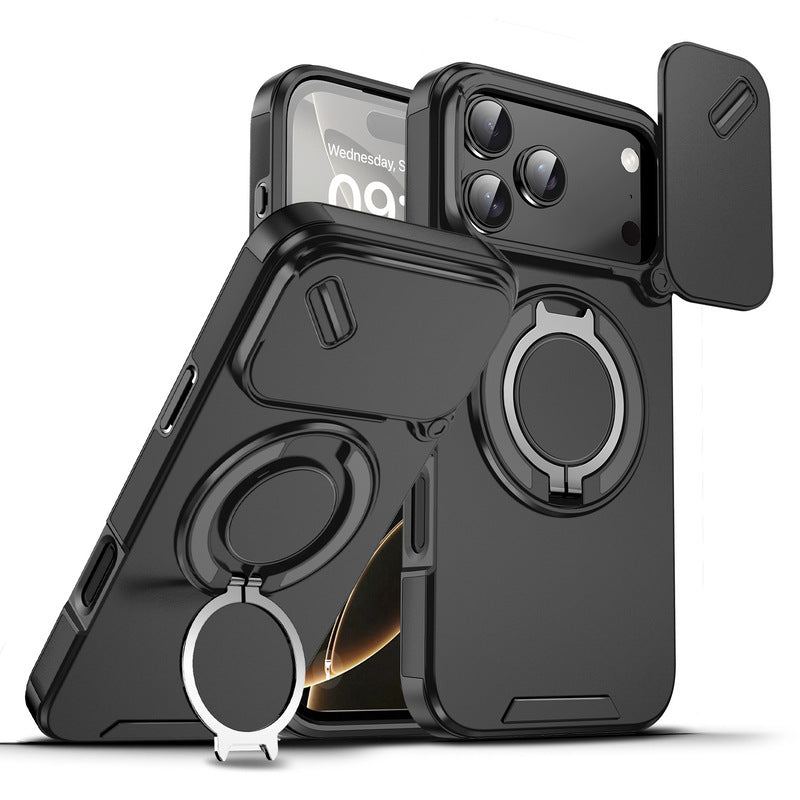 ChubbyArmor 2.0 - Military-Grade Shockproof Magnetic Case with Camera Slide & 360° Kickstand Ring