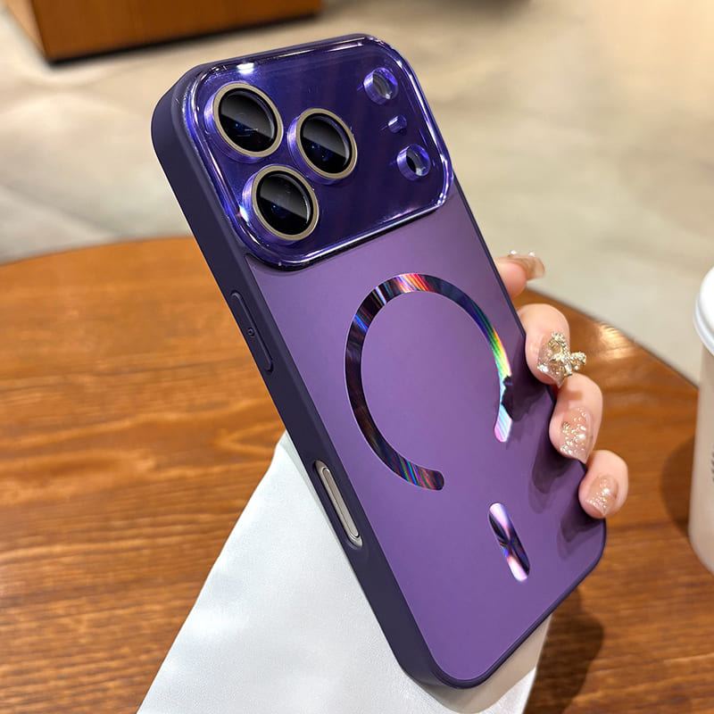 ChubbyArmor Chic - Matte Holographic Big Window Magnetic Case for iPhone 17