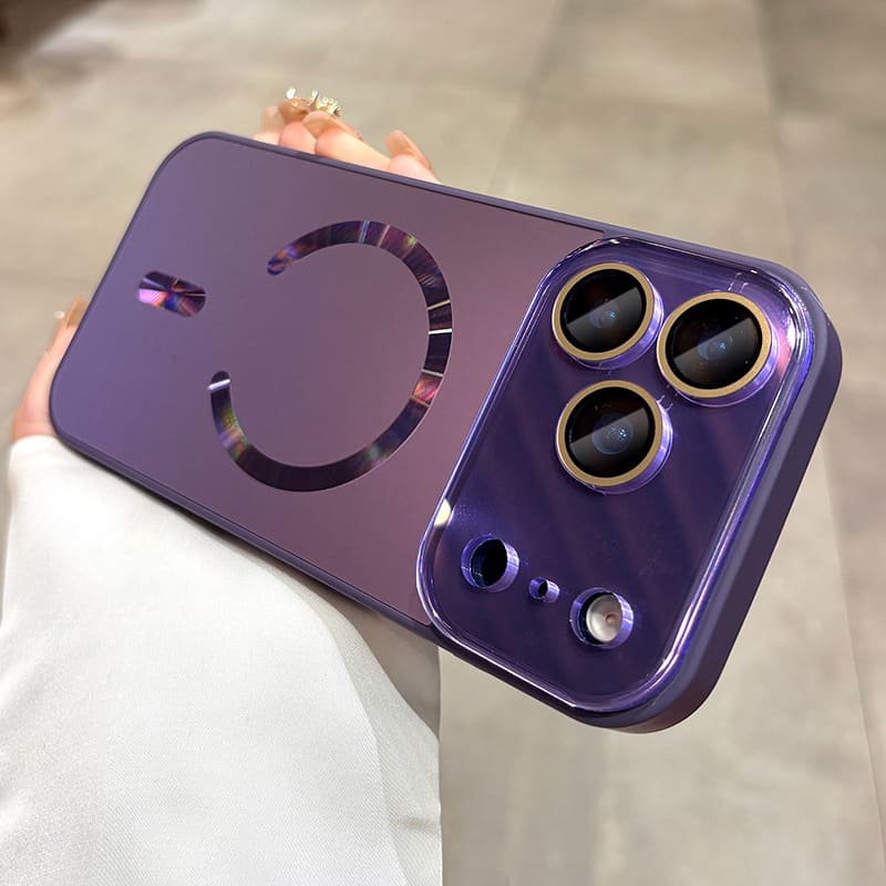 ChubbyArmor Chic - Matte Holographic Big Window Magnetic Case for iPhone 17