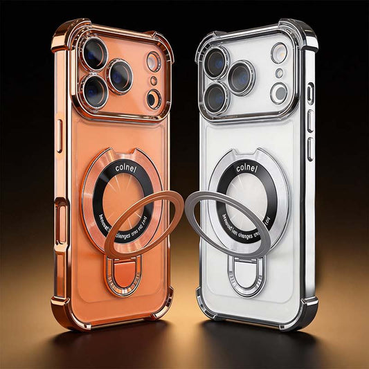 ChubbyArmor CleanSight - Translucent Magnetic iPhone Cover with Stand and Corner Cushions
