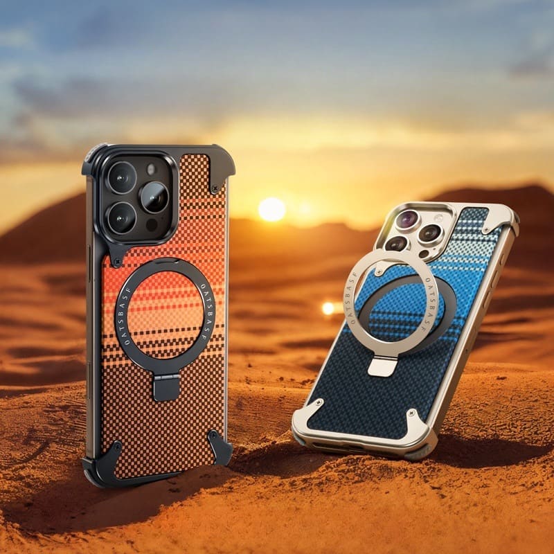 ChubbyArmor Continental - Leather Magnetic Case with 360° Rotating Stand for iPhone 17