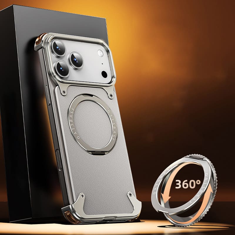 ChubbyArmor Continental - Leather Magnetic Case with 360° Rotating Stand for iPhone 17